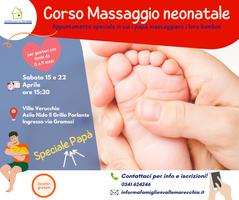 Corso di massaggio per bambini in età 0 - 9 mesi, accompagnati dai papà e anche dalle mamme