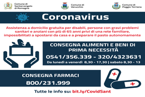 Emergenza Coronavirus: spesa, pasti caldi e farmaci a domicilio per anziani e disabili.